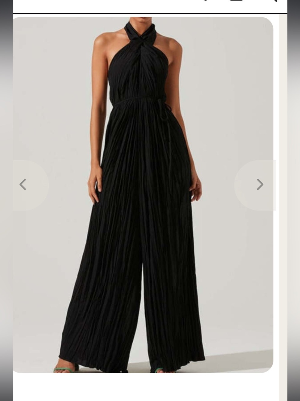 Nwt ASTR THE LABEL
PLEATED HALTER JUMPSUIT - BLACK $150 revolve summer party